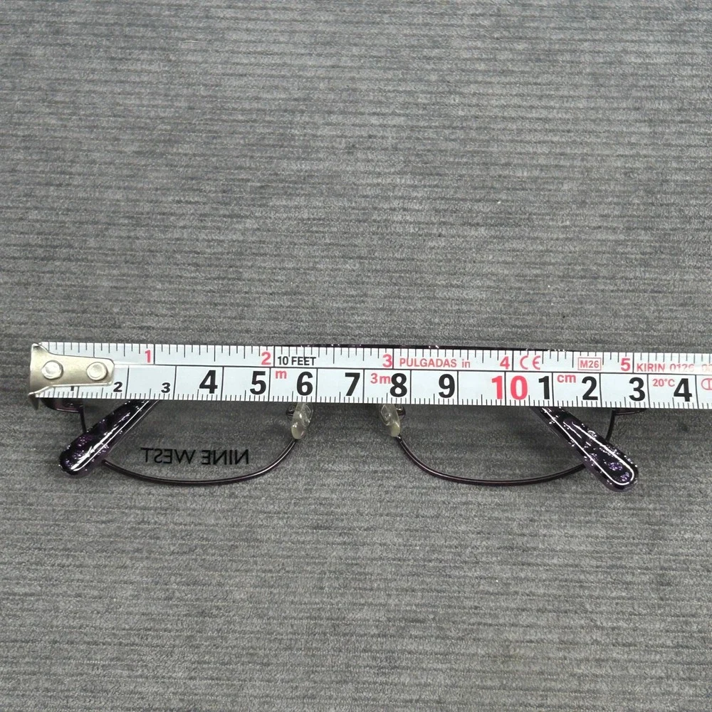 Nine West NW1036 500 Purple Oval Semi-Rimless Y2k Eyeglasses Frames 52-16-135